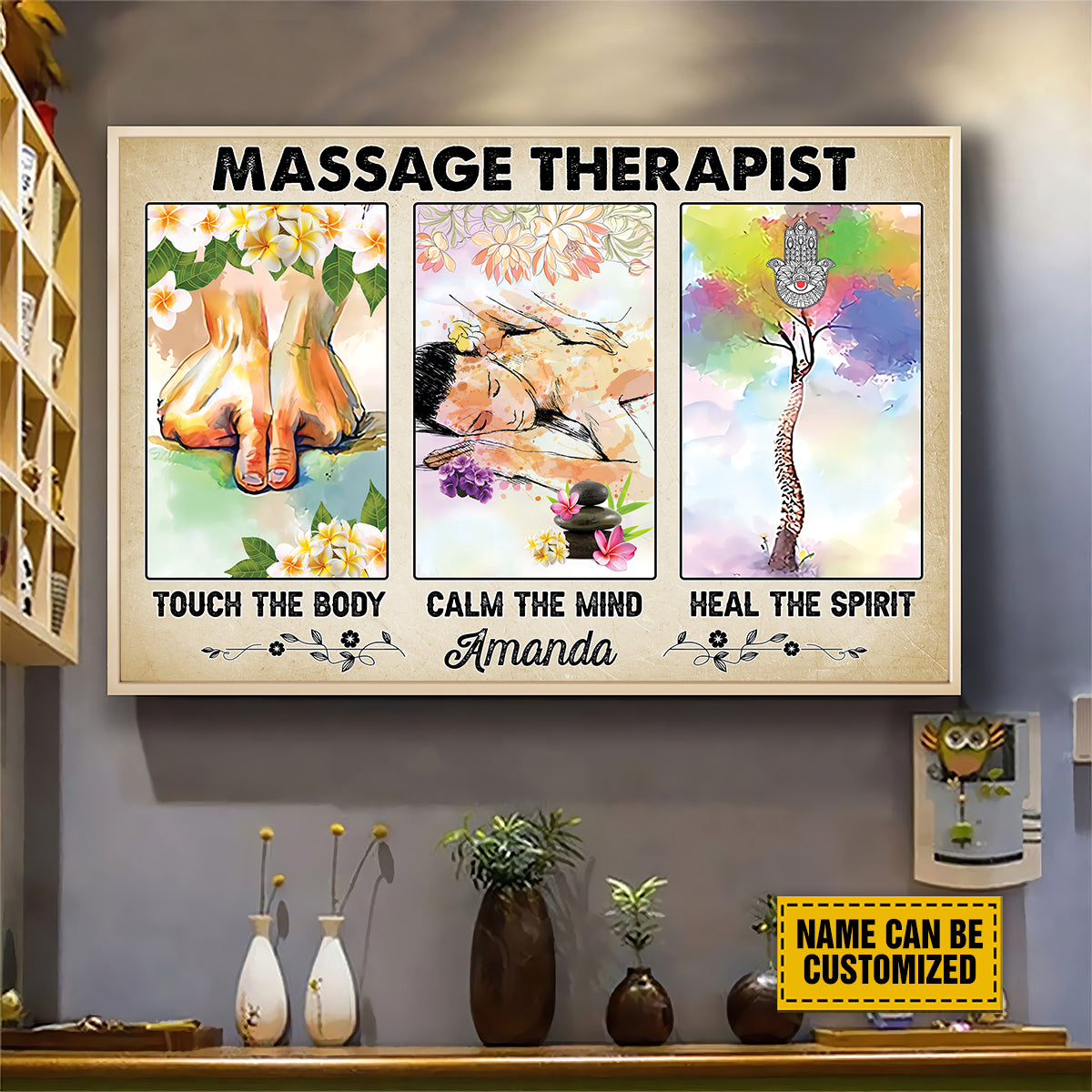 Teesdily | Massage Therapist Customized Art Painting Massage Therapy Poster Massage Therapist Office Decor Massage Therapist Graduation Gifts