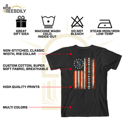 Teesdily | American Patriot Shirt, American Patriot 45 47 Shirt, Vintage American Flag Hoodie Sweatshirt Mug, Make American Great Shirt Victory Gift