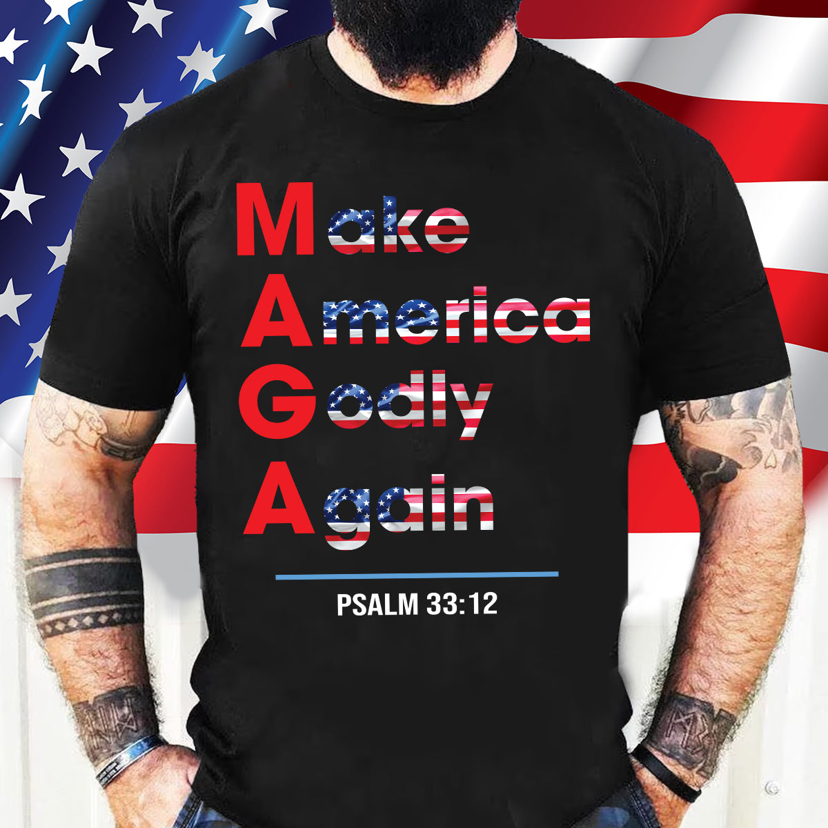 Teesdily | Jesus Patriotism American Shirt, Make America Godly Again Jesus Shirt, Jesus Lover Unisex Tshirt Hoodie Sweatshirt Mug, Christian Gifts