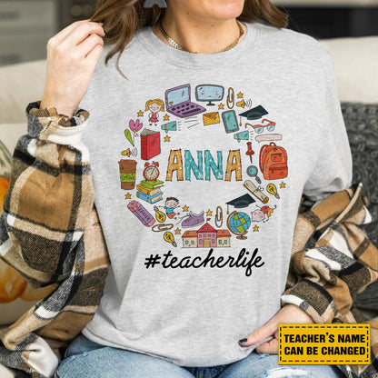 Teesdily | Custom Teacher Life Shirt, Teacher Motivational T-shirt, Back To School Sweatshirt Hoodie Mug, First Day Of School Tee, Gift For Teacher