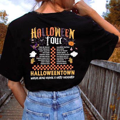 Teesdily | Halloween Tour Shirt, Halloween Town tee sweatshirt hoodie mug, halloween gifts, spooky season costume, halloween icons gifts