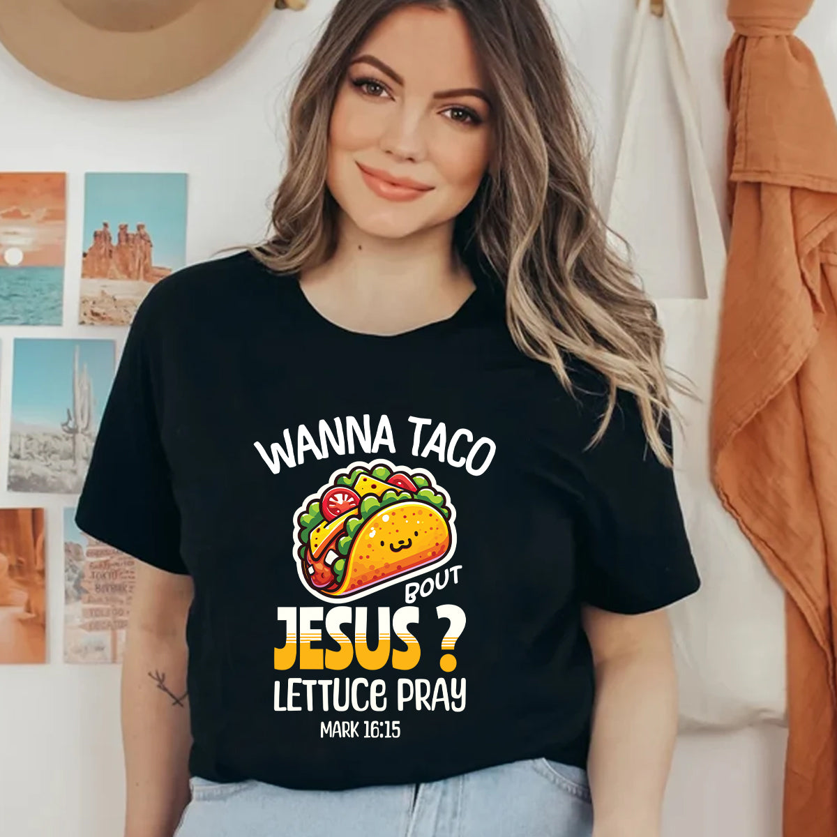 Teesdily | Jesus And Cinco De Mayo Day Shirt, Wanna Taco Bout Jesus Lettuce Pray Tshirt, Christian Gifts Mug, God Hoodie Sweatshirt, Mexican Gifts