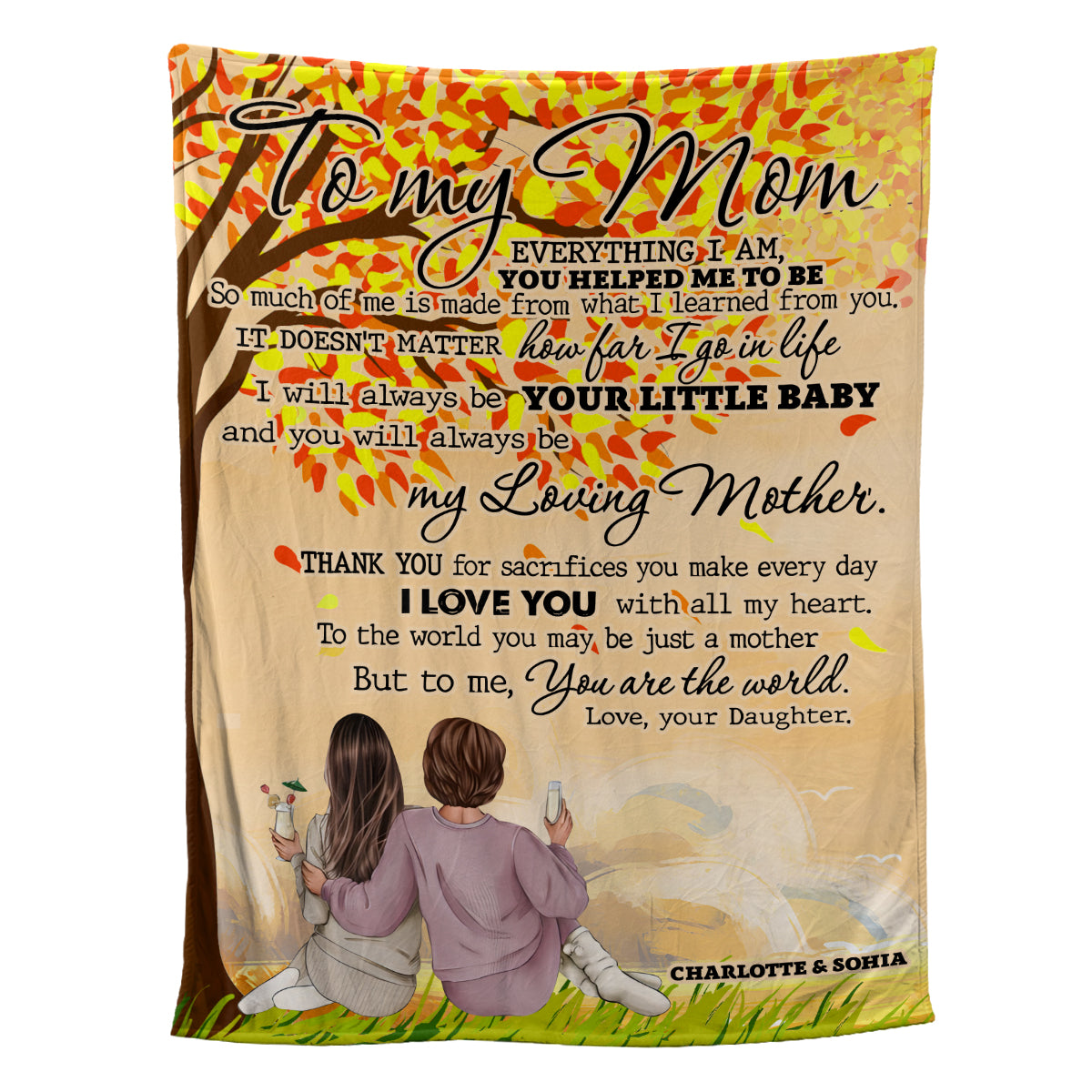 Teesdily | Customized To My Mom Fleece Blanket Thanks For Your Sacrifices You Make Every Day Throw Blanket Mothers Day Thankful Gifts From Daughter