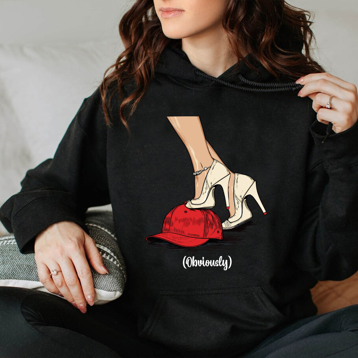 Teesdily | High Heel Obviously Shirt, High Heel Women Sweatshirt, Comma La T-shirt, Red Baseball Cap Tee, We Are Not Going Back Mug, Women Gift