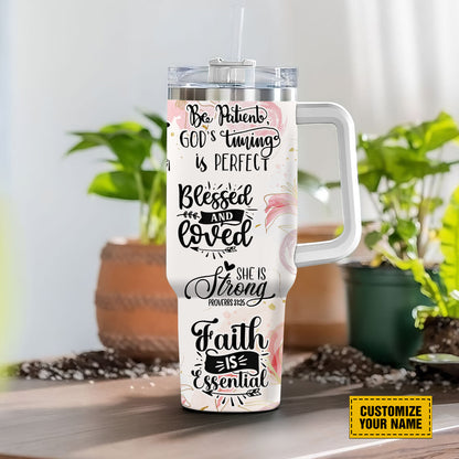 Teesdily | Personalized God Bible Verses 40 oz Tumbler, Jesus God Affirmation Travel Tumbler, God Inspiration Gift For Daughters, Custom Tumbler