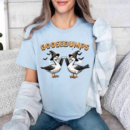 Teesdily | Silly Goose Shirt, Halloween Silly Goose Shirt, Silly Goose Bumps Sweatshirt, Retro Halloween Funny Goose Hoodie Mug, Halloween Outfit Gift