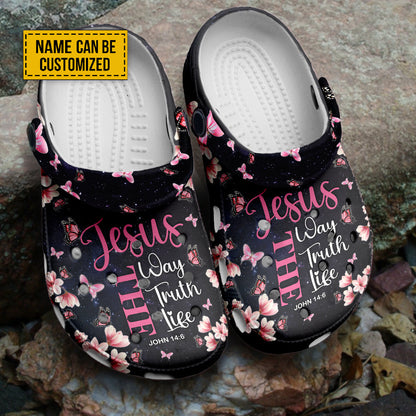 Teesdily | Jesus The Way The Truth The Life Customized Clog Shoes, Gift For Jesus Lovers, God Faith Believers, Christian Kid & Adult Eva Clogs