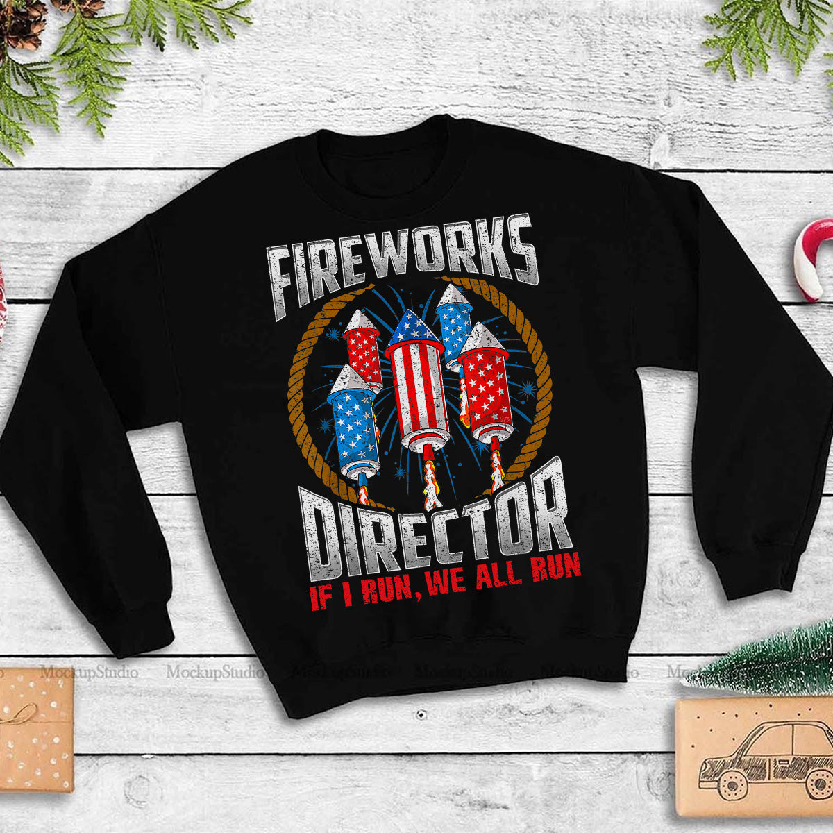 Teesdily | Independence Day Firework Shirt Fireworks Director I Run You Run Sweatshirt Hoodie American Pride Hooded Pullover Gift For 4Th Of July Day