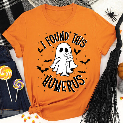 Teesdily | Boo Spooky Halloween Shirt,  I Found This Humerus Boo Trick Or Treat Tee Sweatshirt Hoodie Halloween Gift, Halloween Costume, Humor Shirt