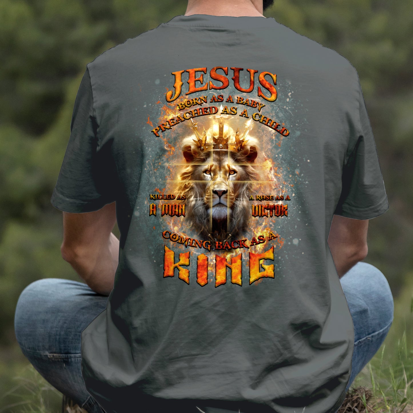 Teesdily | Jesus Coming Back As A King Lion Shirt, Christian Cross Lion Sweatshirt, Jesus King Hoodie Mug, Faith Religious Gift