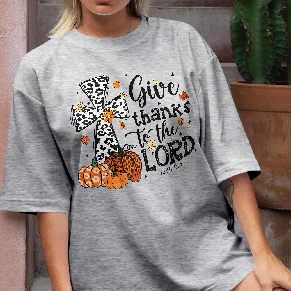 Teesdily | Jesus Thanksgiving Shirt, Give Thanks To The Lord Tee Sweatshirt Hoodie Mug, Jesus Lover Gift, Thanksgiving Gift