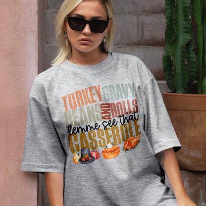 Teesdily | Thanksgiving Shirt, Turkey Gravy Beans And Rolls Tee Sweatshirt Hoodie Mug, Thanksgiving Gift, Turkey Fall Gift