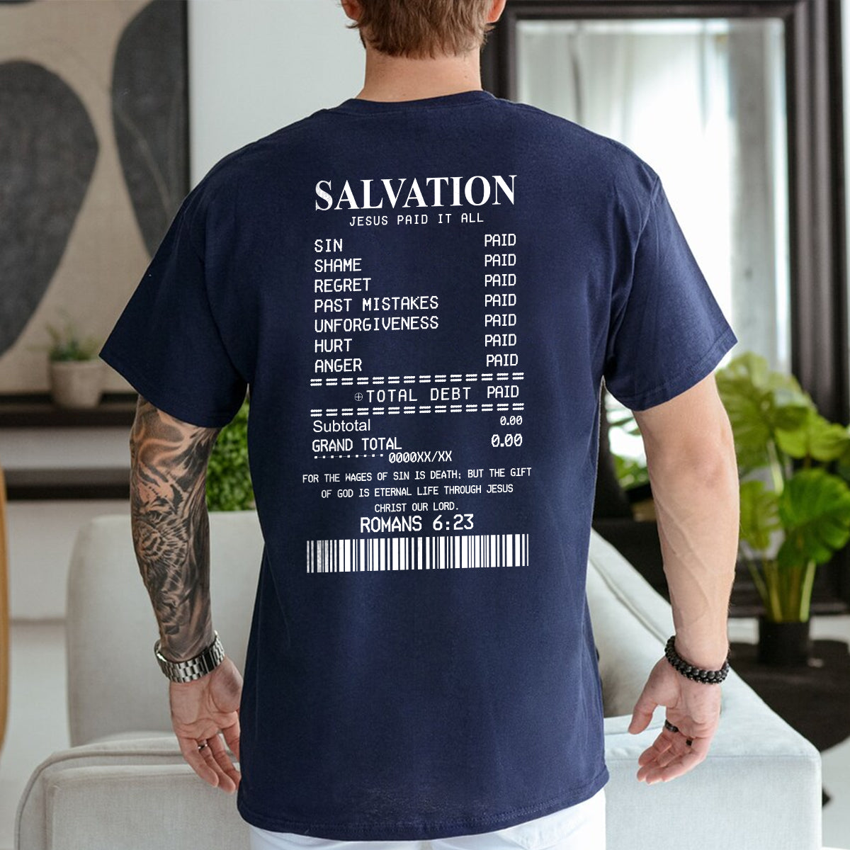 Teesdily | Salvation Jesus Paid It All Novelty Shirt, Religious Casual Shirt, Jesus Lover Basic Tee, God Prayer Unisex Tshirt Hoodie Sweatshirt Mug