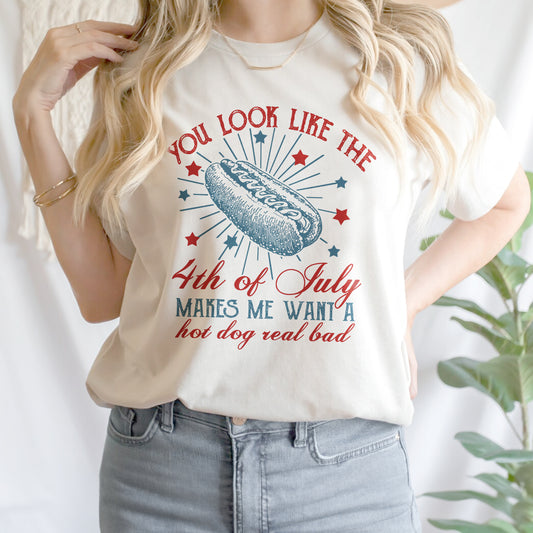 Teesdily | Indepdence Day Hotdog Funny Shirt, 4th Of July Hot Dog Real Bad Sweatshirt Hoodie, Independence Day Humor Mug, American Pride Gifts