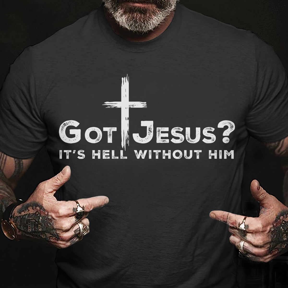 Teesdily | Jesus Cross Shirt, Got Jesus It's Hell Without Him Tee Sweatshirt Hoodie Mug, Jesus Lovers Gifts, Christian Apparel