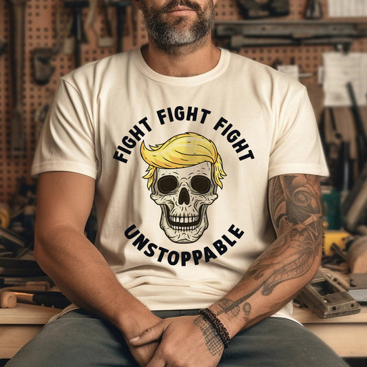 Teesdily | Fight Fight Fight Unstoppable Shirt, American Patriotic Shirt, Fight 2024 Sweatshirt Hoodie Mug, Can't Stop T-shirt, Halloween Shirt Gift