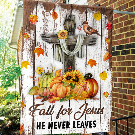 Teesdily | Jesus Cross Pumpkin Outdoor Garden Flags, Jesus Christ Thanksgiving House Flag, Autumn Harvest Day Garden Flag, Thanksgiving Decorations