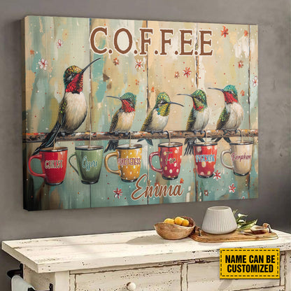 Teesdily | Jesus Hummingbird Coffee Poster, Christ Offers Forgiveness For Everyone Everywhere Art Canvas, Christian Decor, Religious Poster Canvas