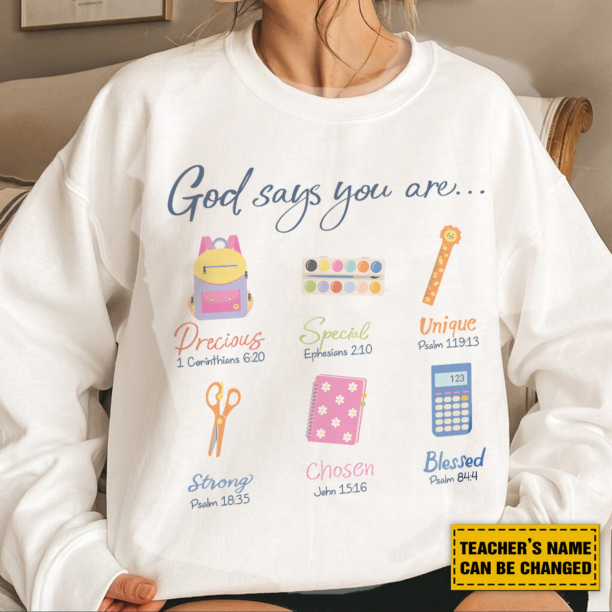 Teesdily | Custom Teacher God Says You Are Shirt, Christian Teacher Sweatshirt Hoodie Mug, Teacher Bible Verse Tee, Teacher Back To School Gifts