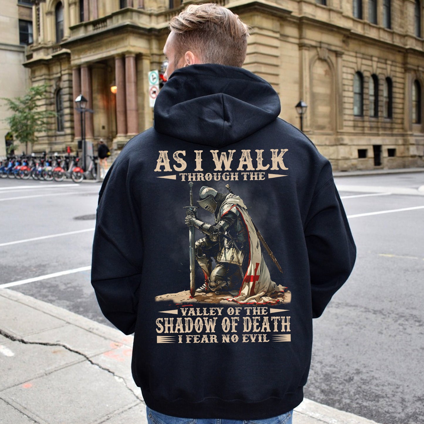 Teesdily | Jesus Warrior, As I Walk Through The Valley Of The Shadow Of Death I Fear No Evil Unisex Tshirt Hoodie Sweatshirt Mug