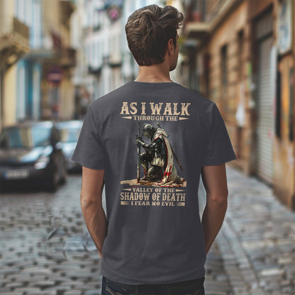 Teesdily | Jesus Warrior, As I Walk Through The Valley Of The Shadow Of Death I Fear No Evil Unisex Tshirt Hoodie Sweatshirt Mug