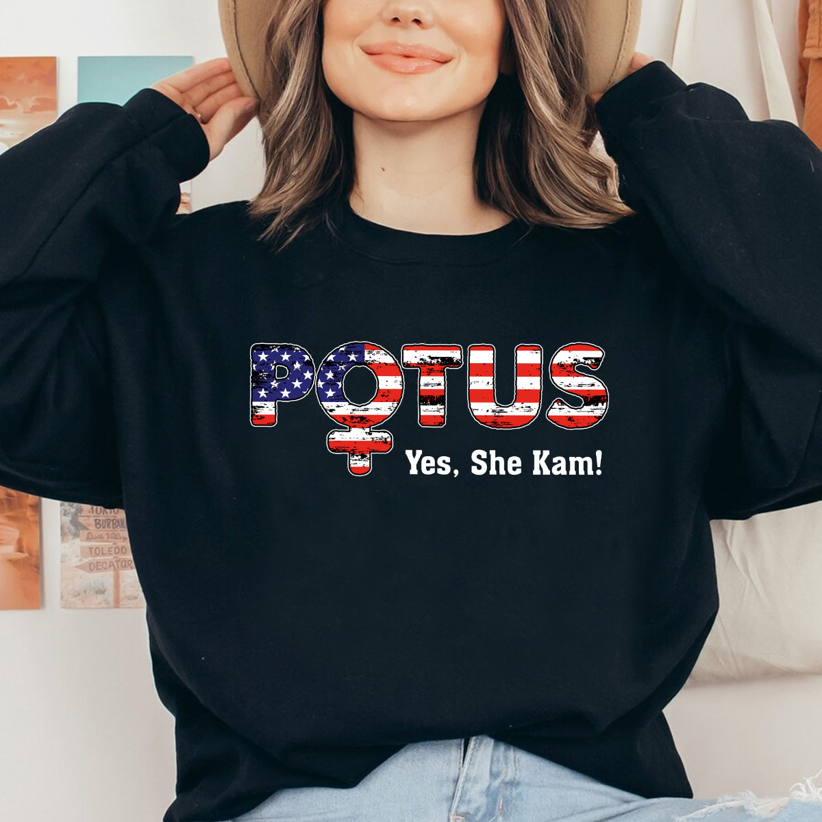 Teesdily | Potus Shirt, Lotus For Potus Sweatshirt Hoodie Mug, Potus Yes She Kam Tee, Comma La T-shirt, Women's Leadership, Patriot Gift