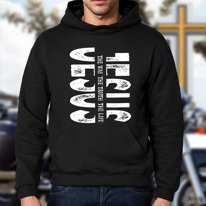 Teesdily | Jesus Cross Shirt, Jesus The Way The Truth The Life Tee Sweatshirt Hoodie Mug, Jesus Lovers Gifts, Christian Apparel, God Believers Gifts