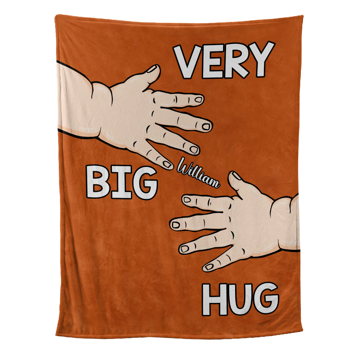 Teesdily | Sending Big Hug Personalized Fleece Blanket Very Big Hug Baby Hand Warm Blanket Cute Heartwarming Gift For Mom Dad From Baby Kid