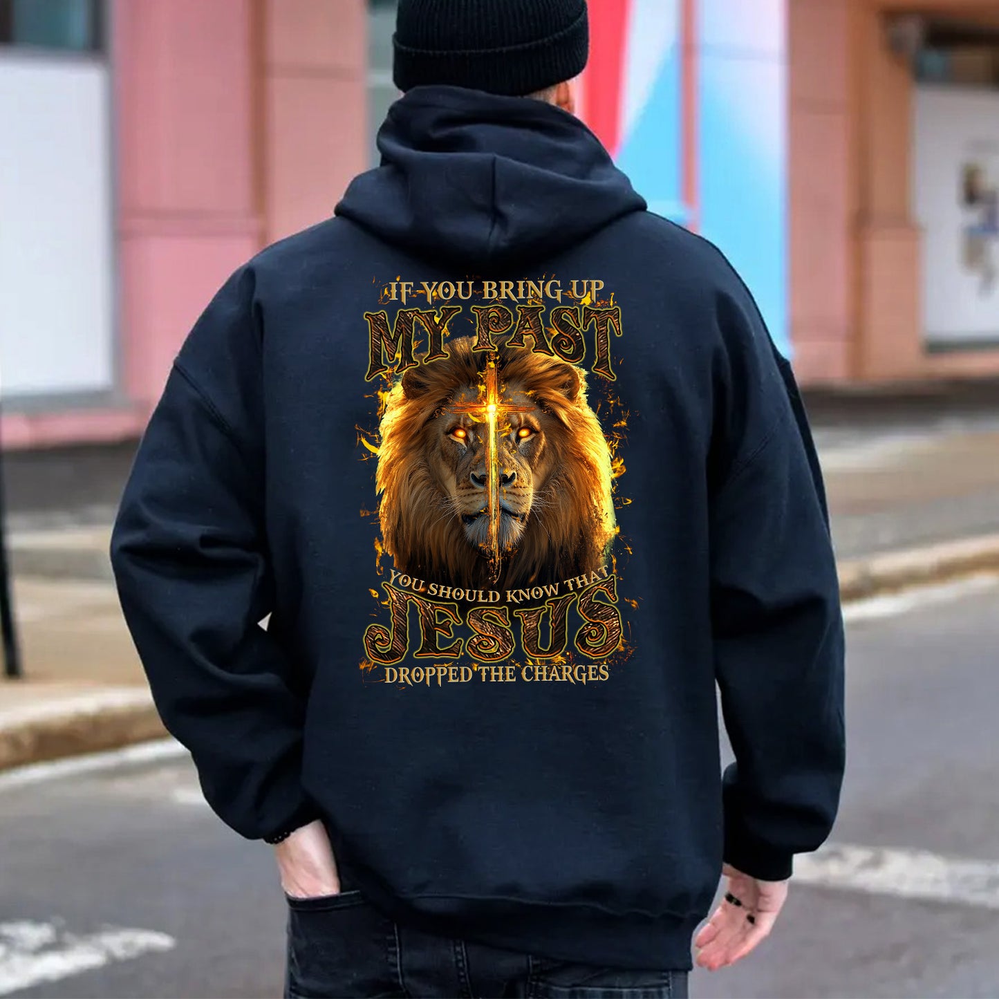 Teesdily | Jesus Christ Lion Cross Shirt, Jesus Dropped The Charges Lion Sweatshirt, Faith Religious Hoodie Mug, Jesus Lover Gift