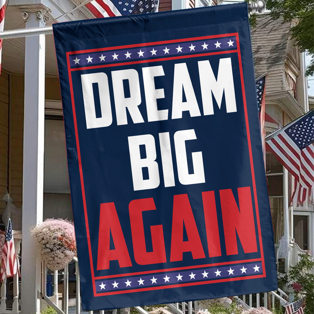 Teesdily | Jesus 2025 Make America Dream Again Flag, Big Dream Again Garden Flag, Big Dream House Flag Decor Yard Patriot Gift