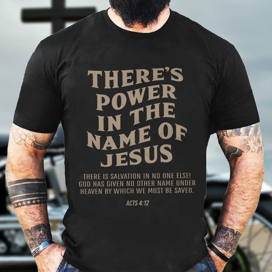 Teesdily | There's Power In The Name Of Jesus Acts 4:12 Jesus Shirt, Name Of Jesus Hoodie, Power Of Jesus Sweatshirt, Christian Mug