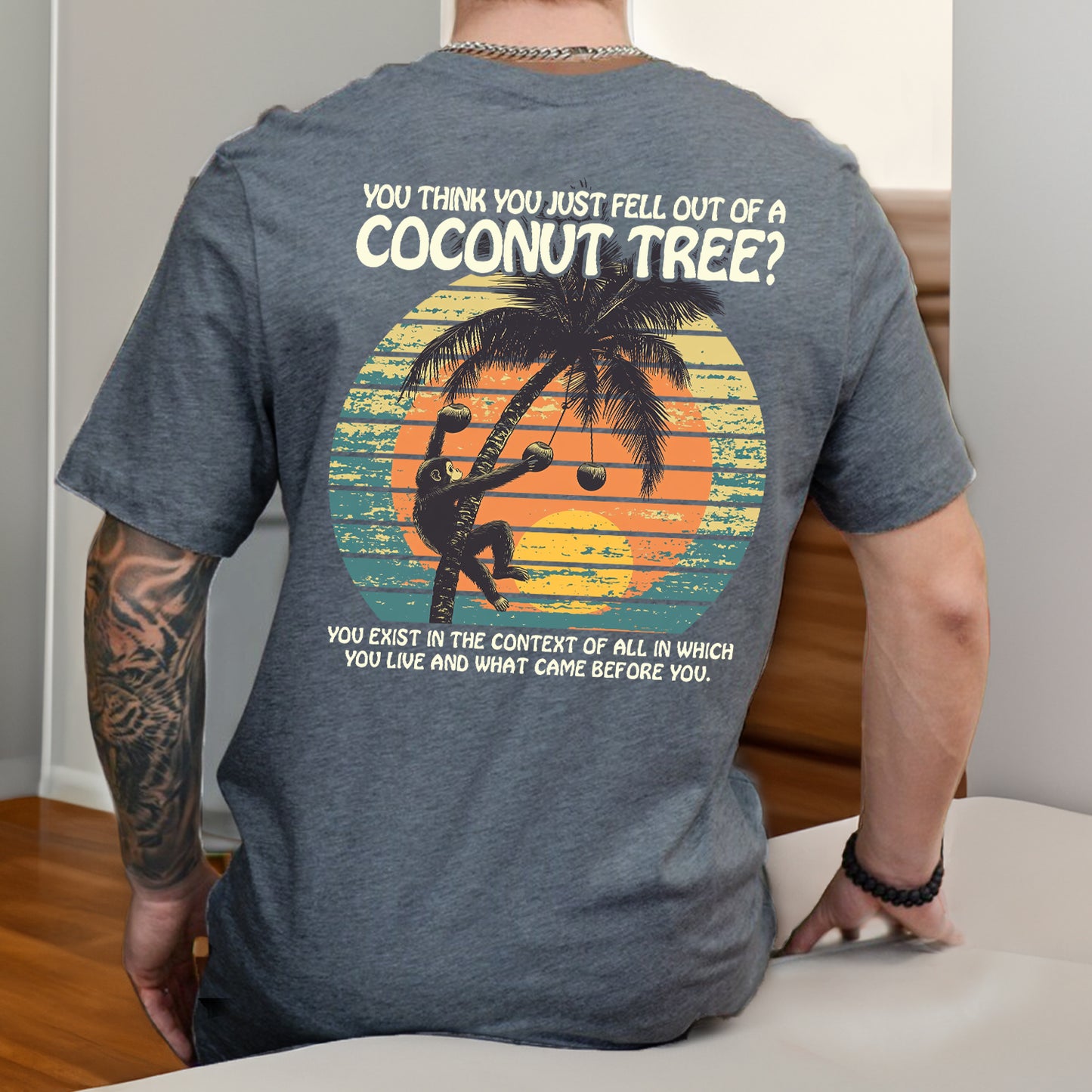 Teesdily | Comma La Coconut Tree Shirt, You Think You Just Fell Out Of A Coconut Tree Shirt, Coconut Monkey Sweatshirt Hoodie Mug, Girl Power Shirt