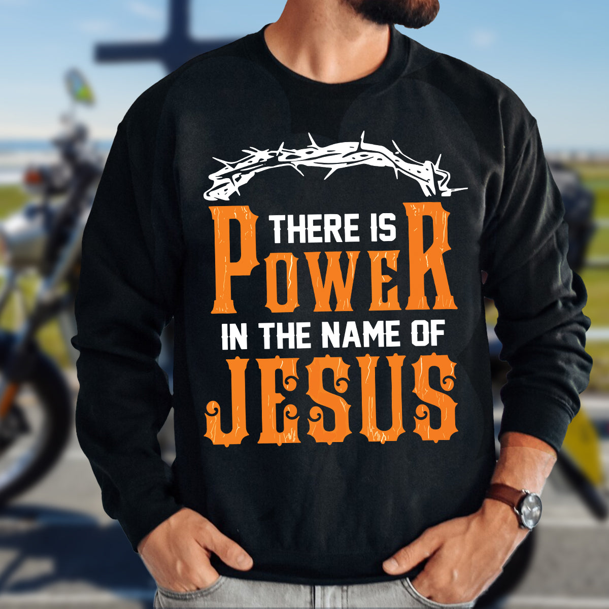 Teesdily | Jesus Crown Shirt, There Is Power In The Name Of Jesus Tee Hoodie Sweatshirt Mug, Christian Gifts, Inspirational Christian Tee