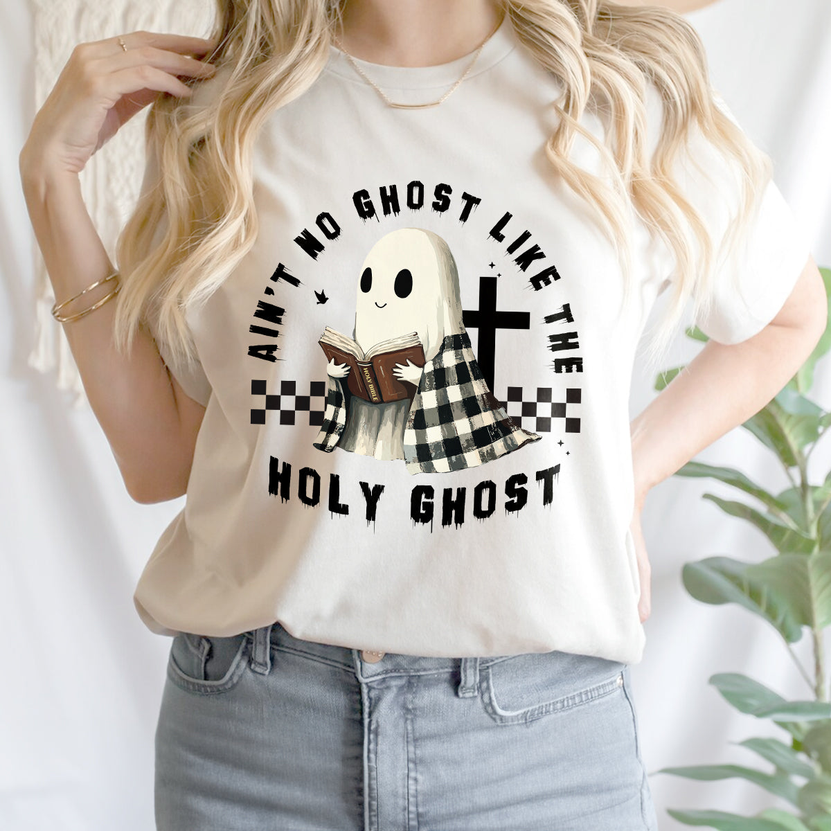 Teesdily | Holy Spirit Jesus Halloween Shirt, Ain't No Ghost Like The Holy Ghost Tee Sweatshirt Hoodie Mug, Halloween Christian Shirt