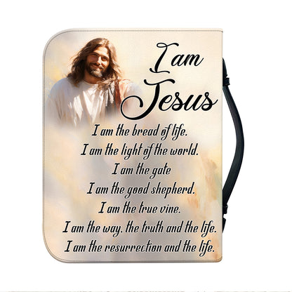 Teesdily | Jesus Painting Personalized Bible Covers, Jesus Christ Bible Study Accessories, I Am The Resurrection, God Prayer Inspirational Custom Gift