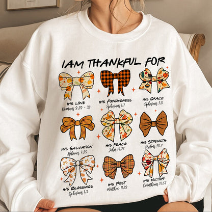 Teesdily | Jesus Thanksgiving Shirt, I Am Thankful For His Love Tee Sweatshirt Hoodie Mug, Christian Thanksgiving Shirt