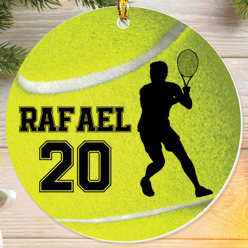 Teesdily | Personalized Tennis Ornament, Tennis Player Ornament Christmas, Tennis Team Tennis Life Ornament, Christmas Gift Coach