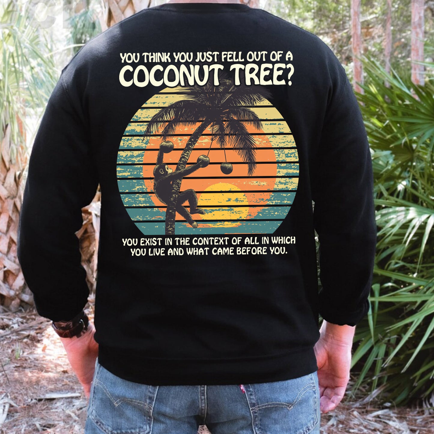 Teesdily | Comma La Coconut Tree Shirt, You Think You Just Fell Out Of A Coconut Tree Shirt, Coconut Monkey Sweatshirt Hoodie Mug, Girl Power Shirt