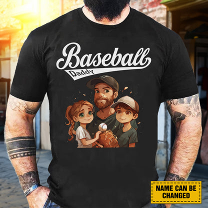 Teesdily | Customized Baseball Daddy Shirt, Father's Day Gift, Father Shirt, Fathers Day, Unisex Tshirt Hoodie Sweatshirt Mug