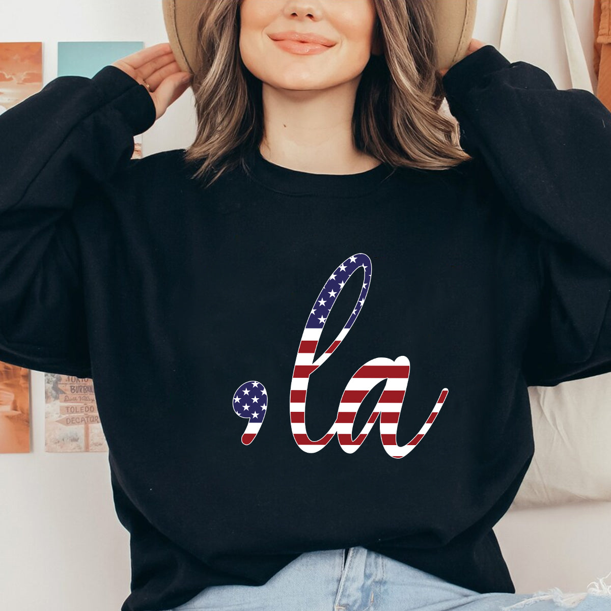 Teesdily | American Flag 2024 Comma La Shirt, Wonder Woman Sweatshirt Hoodie Mug, For The People T-shirt, First Female Power Tee, Patriot Day Gifts