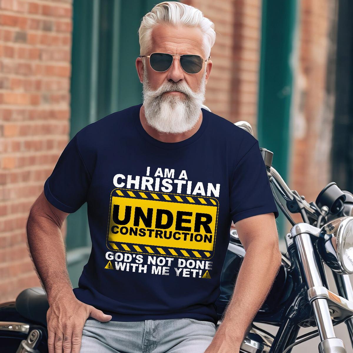 Teesdily | Jesus Christ Shirt, I Am A Christian Under Construction God's Not Done With Me Yet Tee Sweatshirt Hoodie Mug, Jesus Lovers Gifts