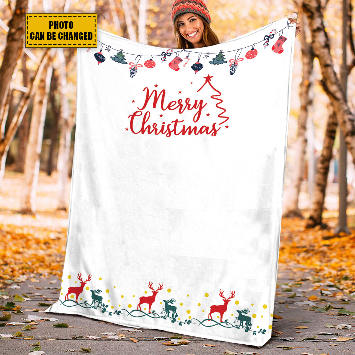 Teesdily | Christmas Keepsake Customize Blankets With Photos Christmas Throw Blanket For Kid Adults Merry Christmas Customizable Blanket Gifts