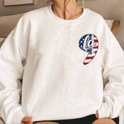 Teesdily | Comma-la Shirt, Madam President Us Flag Sweatshirt Hoodie Mug, Comma La For The People, Support Women Tee, I Am Speaking, Patriot Gift