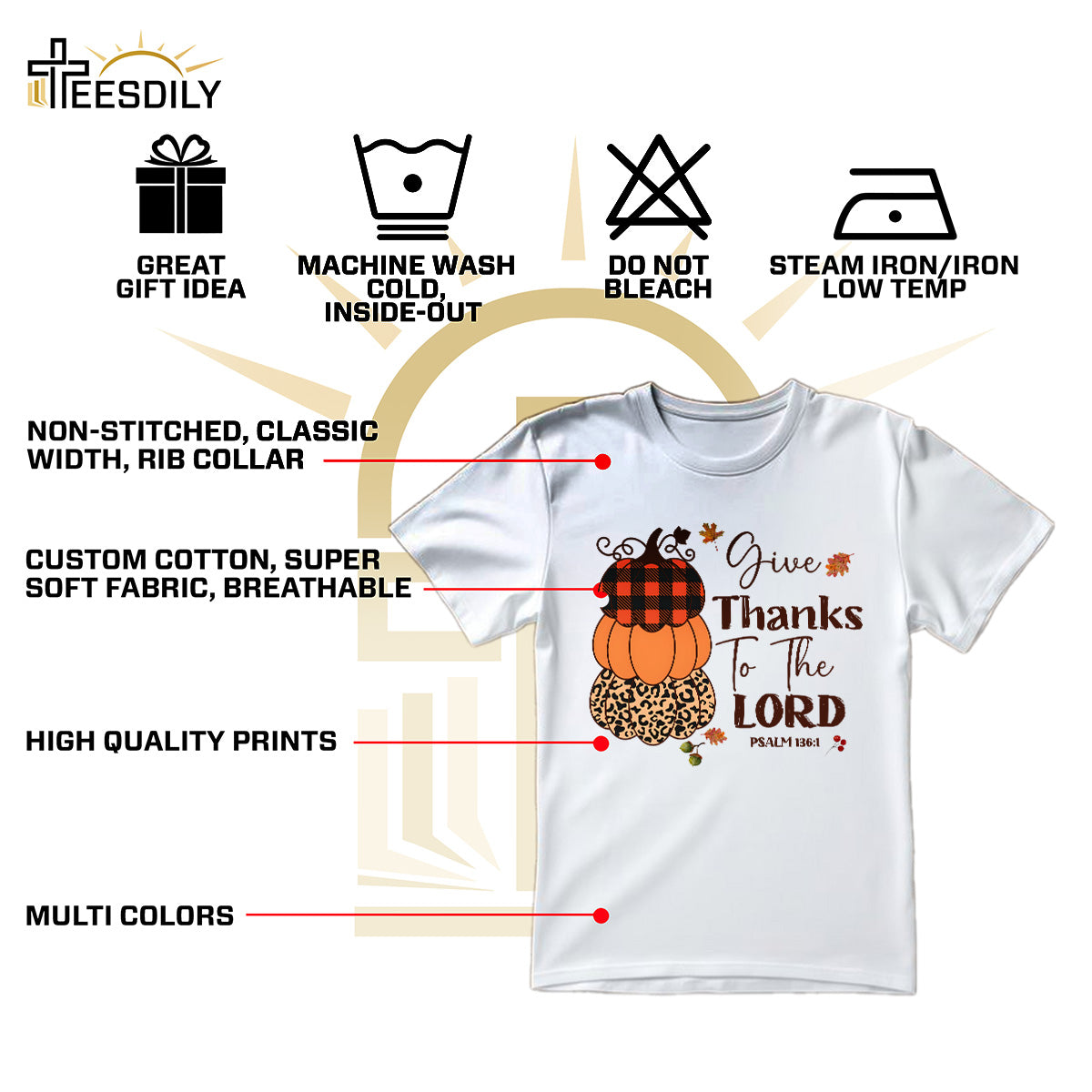 Teesdily | Give Thanks To The Lord Shirt, Fall Pumpkin Stack Tee Sweatshirt Hoodies, Leopard Pumpkin Mug, Fall Shirts For Women Faith, Halloween Gift