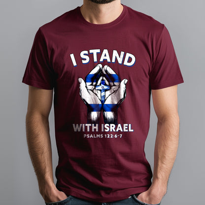 Teesdily | I Stand With Israel Jesus Shirt, Israel Flag Hoodie Sweatshirt Mug, Jesus Lovers Gifts, Israel Support Tee