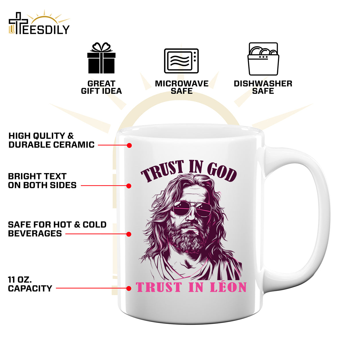 Teesdily | Customized Jesus Sun Glasses Shirt, Trust In God Trust In Me, Summer Day Unisex Tshirt Hoodie Sweatshirt, Christian Gift Mug