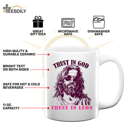 Teesdily | Customized Jesus Sun Glasses Shirt, Trust In God Trust In Me, Summer Day Unisex Tshirt Hoodie Sweatshirt, Christian Gift Mug