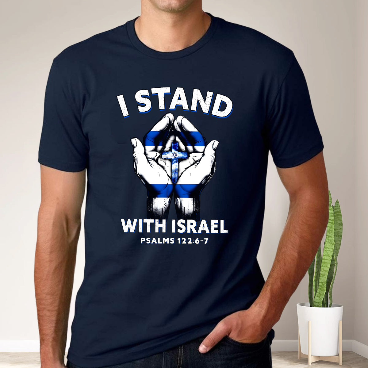 Teesdily | I Stand With Israel Jesus Shirt, Israel Flag Hoodie Sweatshirt Mug, Jesus Lovers Gifts, Israel Support Tee