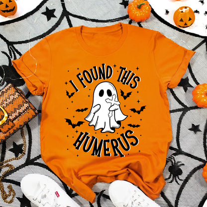 Teesdily | Boo Spooky Halloween Shirt,  I Found This Humerus Boo Trick Or Treat Tee Sweatshirt Hoodie Halloween Gift, Halloween Costume, Humor Shirt