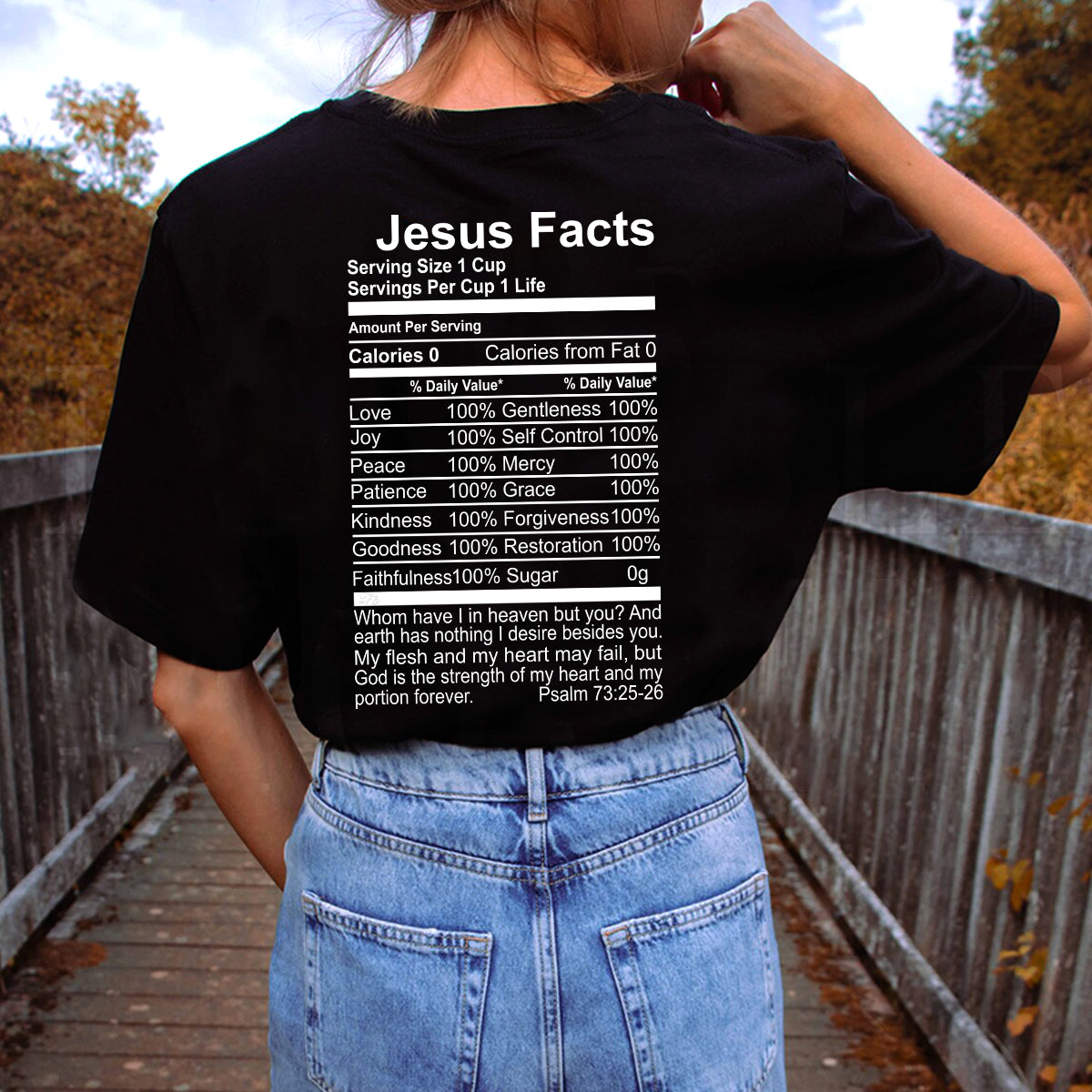 Teesdily | Jesus Facts Backside Casual Shirt God Is The Strength Of My Heart Sweatshirt Hoodie Mug Christian Religious Gifts